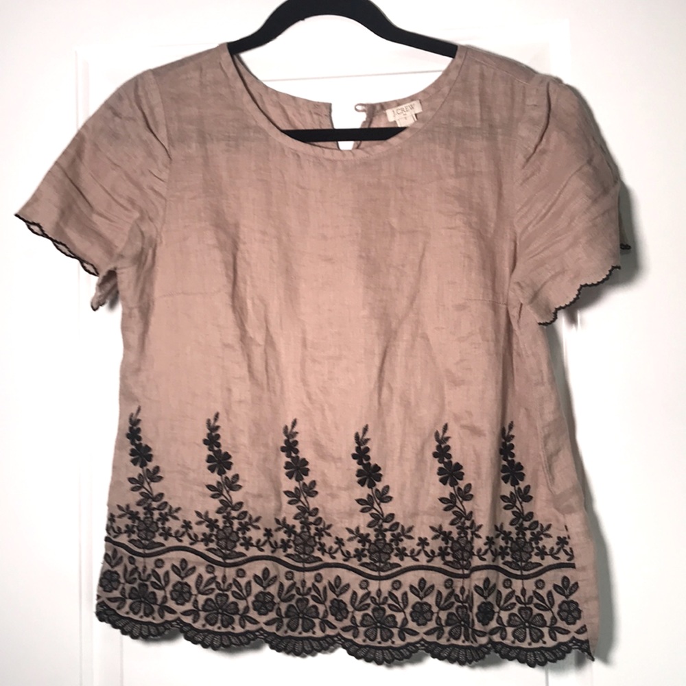 Pink/mauve Floral J Crew Linen Shirt
